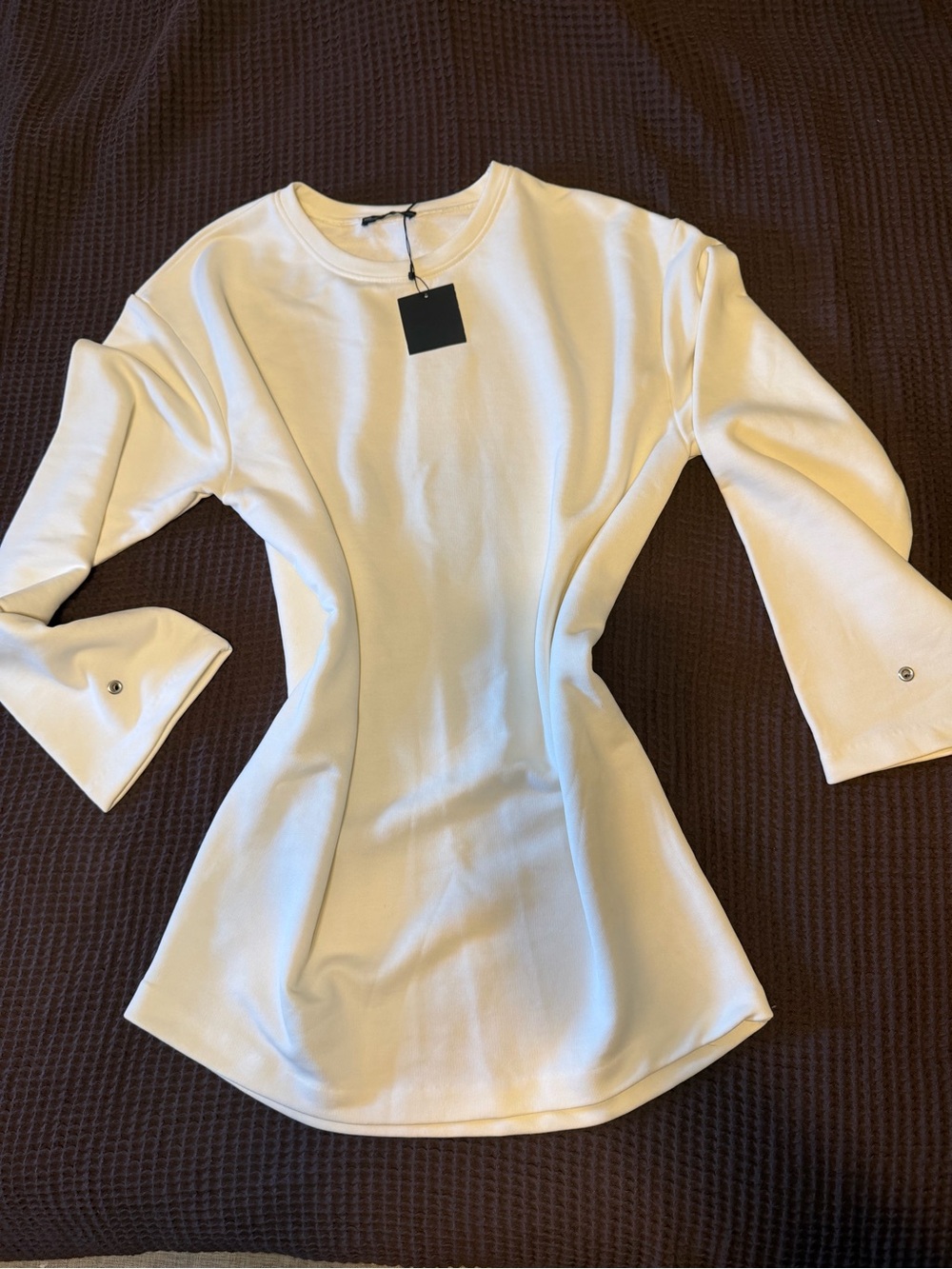 ZARA Women's White Long-Sleeve Longline Tunic, Size Small, NEW